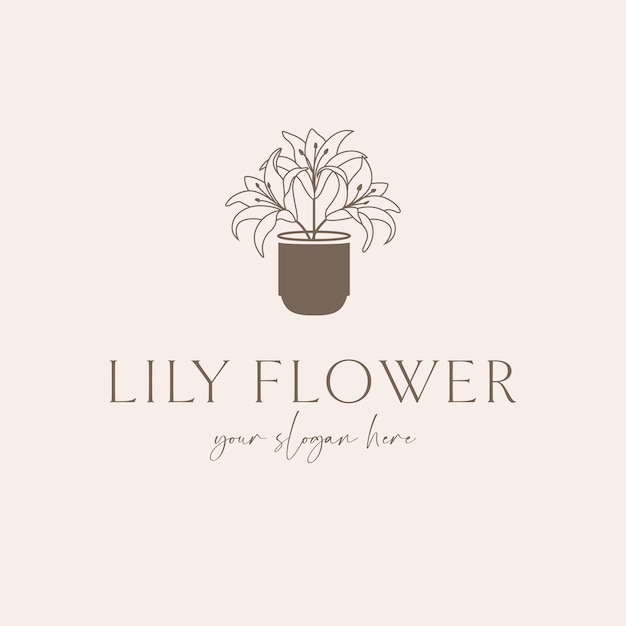 Création de logo vectoriel fleur de lys Logotype floral abstrait Modèle de logo de l'industrie de la beauté