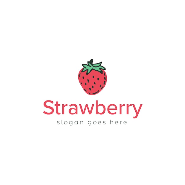 Création de logo vectoriel fraise