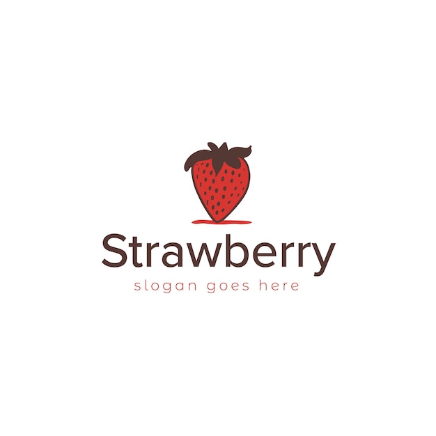 Création de logo vectoriel fraise