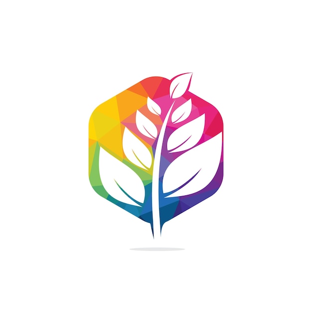 Création de logo vectoriel icône feuilles tropicales vertes