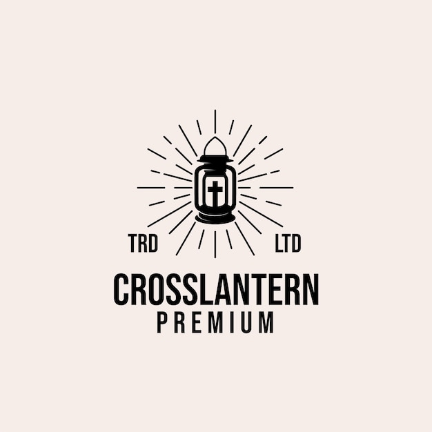 Création De Logo Vectoriel Lanterne Croix Premium