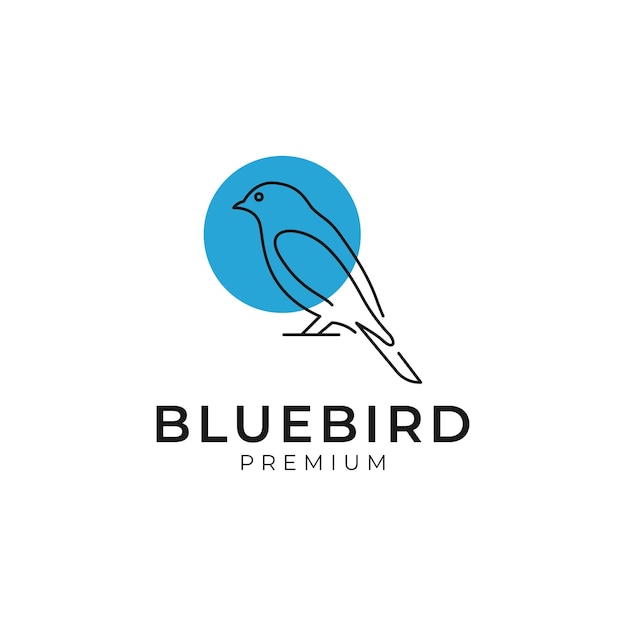 Création De Logo Vectoriel Ligne Oiseau Bleu