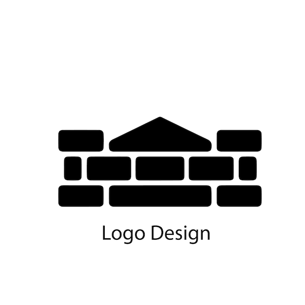 Création de logo vectoriel de mur de pierre de brique