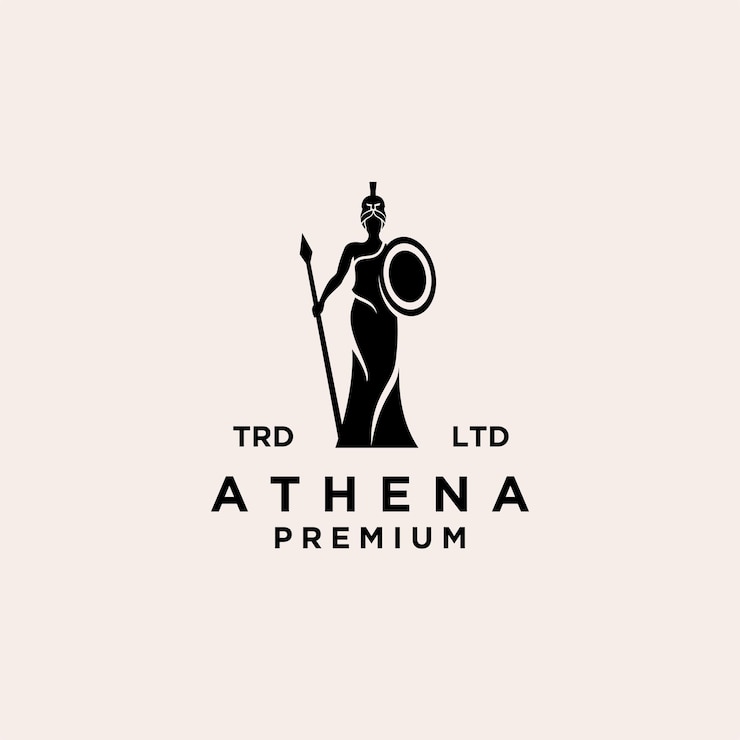 Vecteur création de logo vectoriel premium déesse athéna