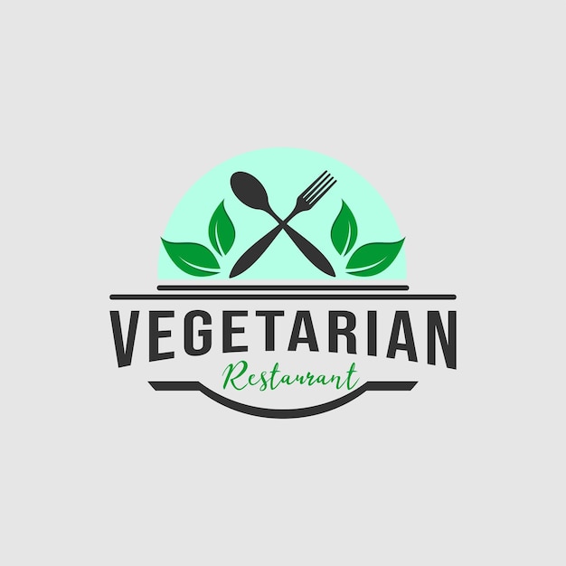 Création De Logo Vectoriel De Restaurant Végétarien