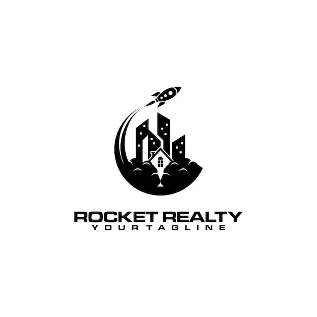 création de logo vectoriel rocket realty