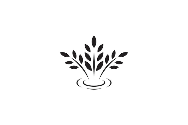 Création De Logo Vectoriel Simple Plante De Blé Ou De Riz