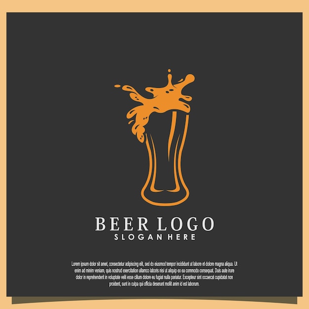 Création De Logo En Verre De Bière Artisanale Avec Concept Créatif