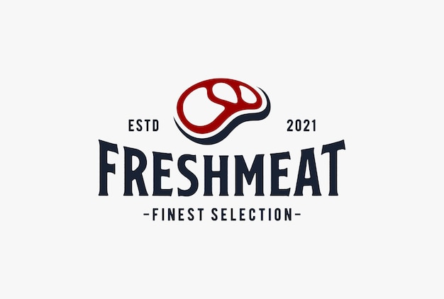 Création De Logo De Viande Fraîche.