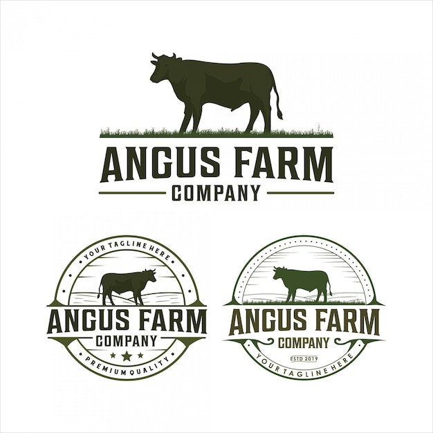 Création De Logo Vintage Ferme Angus