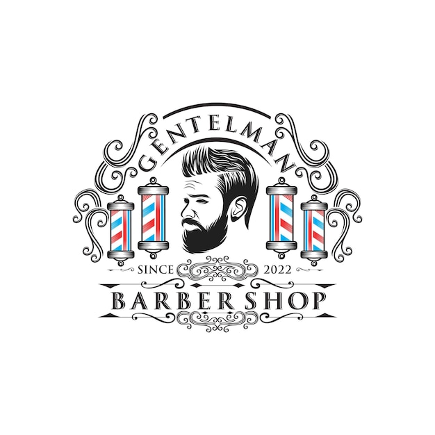 Création De Logo Vintage Gentleman Barber Shop