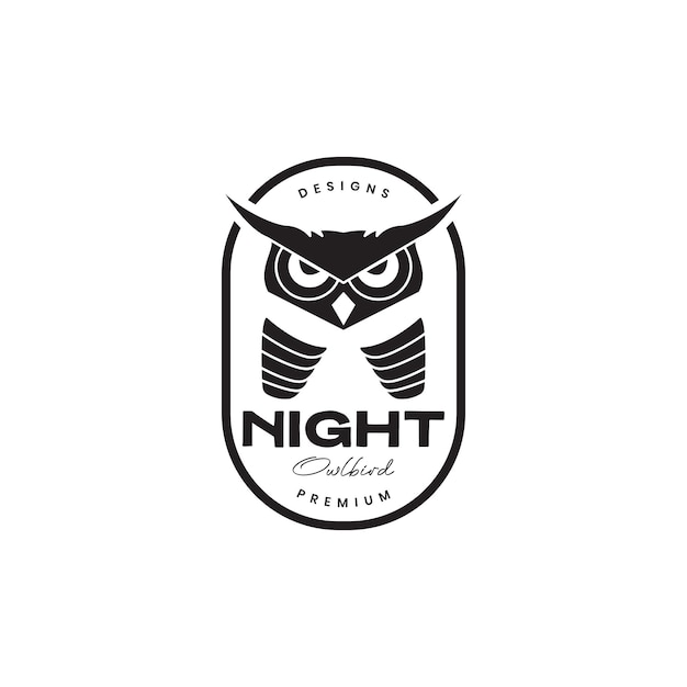 Création De Logo Vintage Insigne De Mise Au Point Hibou