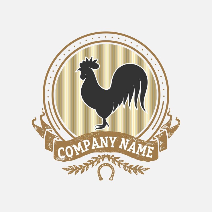 Vecteur création de logo vintage rétro poule