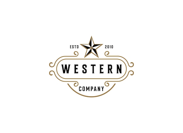 Création De Logo Vintage Retro Western Country Emblem Texas