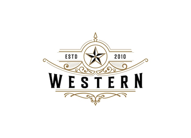 Création de Logo Vintage Retro Western Country Emblem Texas