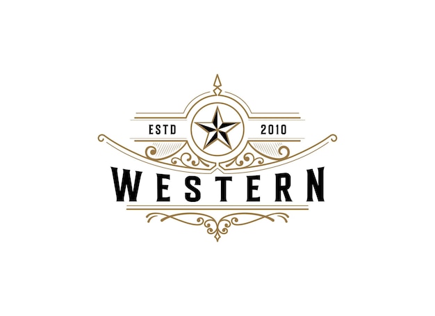 Vecteur création de logo vintage retro western country emblem texas