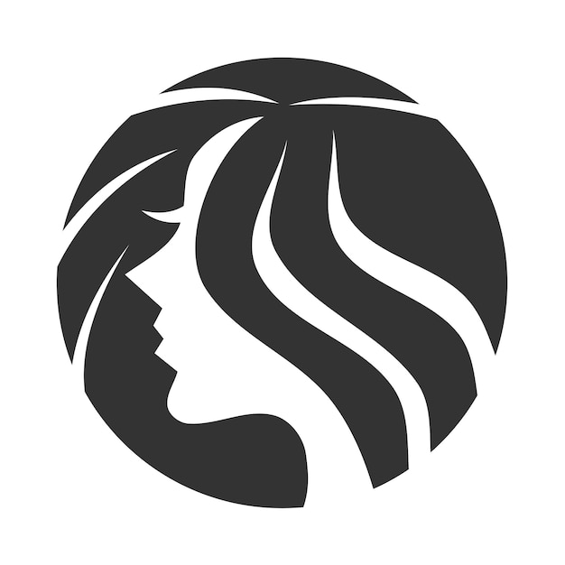 Création de logo de visage de belle femme Icône Illustration Modèle d'identité de marque