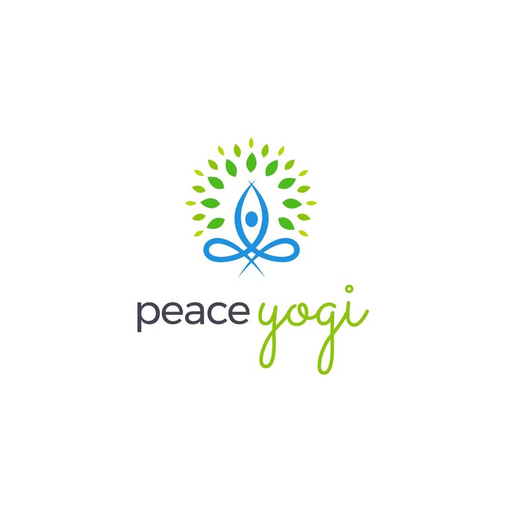 Vecteur création de logo de yoga de la paix