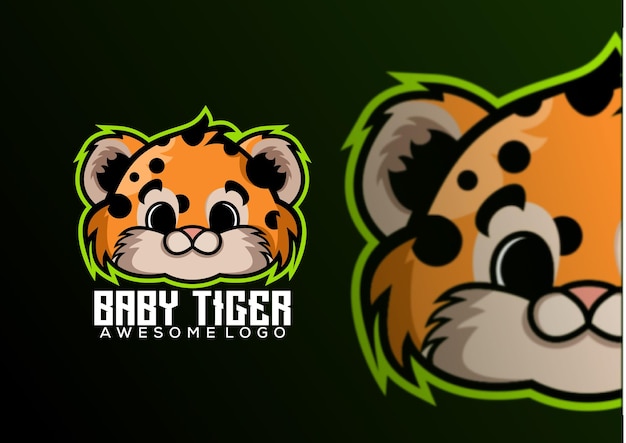 Création de mascotte logo bébé tigre