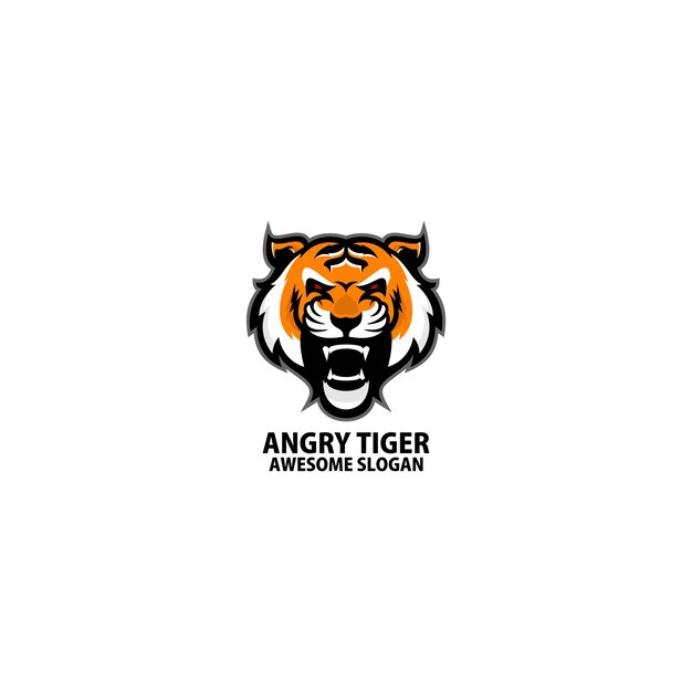 création de mascotte logo tigre en colère