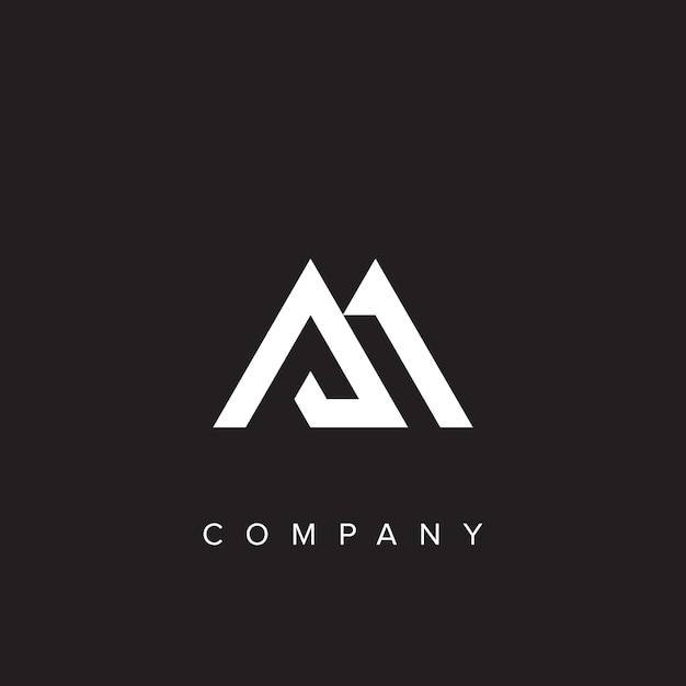 Création minimale basée sur le logo AM et le logo MA Lettre AM MA créative élégante