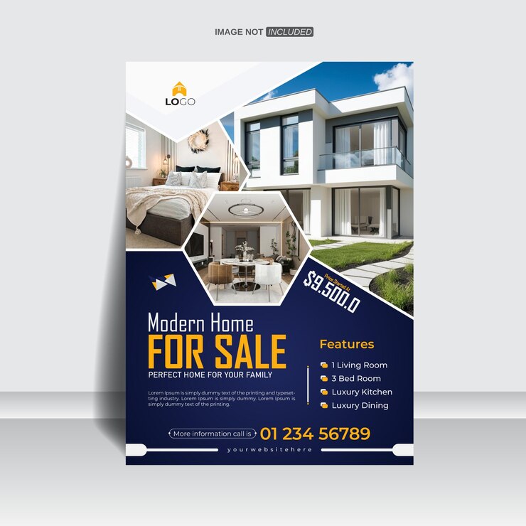 Vecteur création d'un modèle de flyer créatif pour l'immobilier d'entreprise