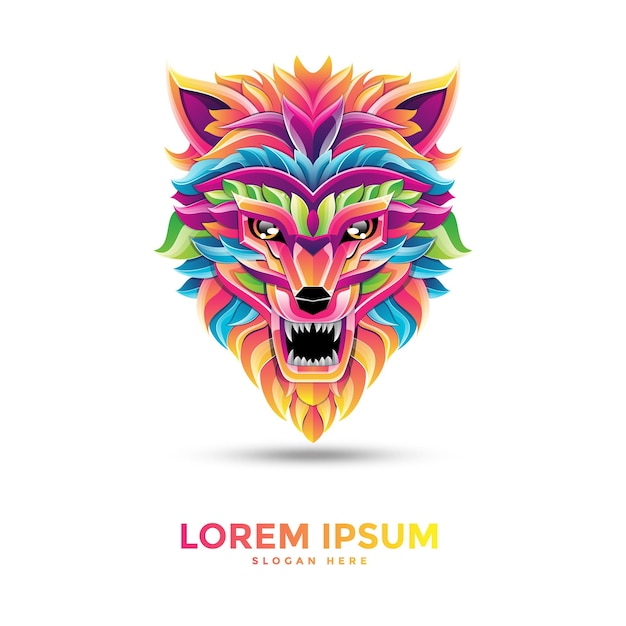 Création De Modèle De Logo De Beau Loup