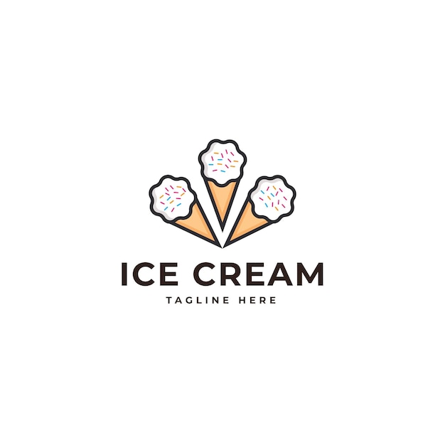 Création De Modèle De Logo De Crème Glacée