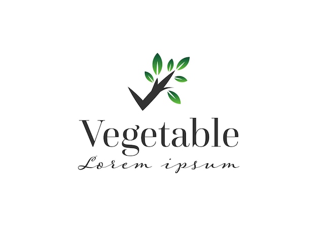 Création de modèle de logo de feuille de légumes