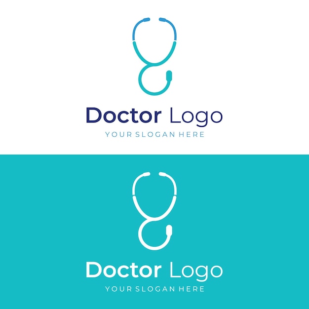 Création de modèle de logo médecin stéthoscope pour les soins de santé avec idée créative Illustration vectorielle