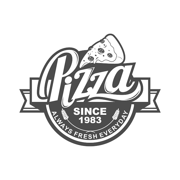 Vecteur création de modèle de logo pizza pour pizzeria