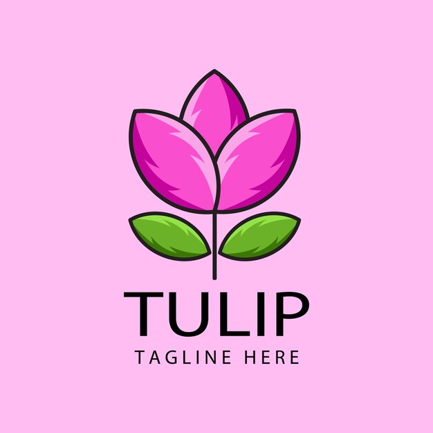 Création de modèle de logo tulipe