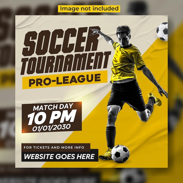 Création d'un modèle de message promotionnel sur les médias sociaux pour un tournoi de football