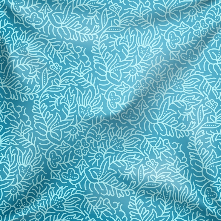 Vecteur création de modèle d&#39;ornement floral sur le tissu avec la texture des plis