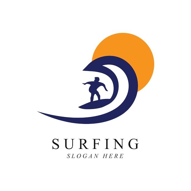 Création de modèle de surf homme logo vector