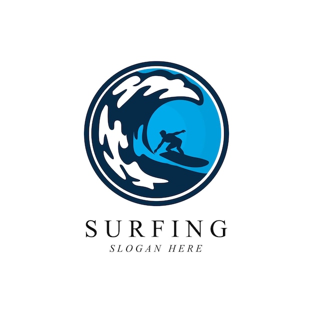 Création de modèle de surf homme logo vector