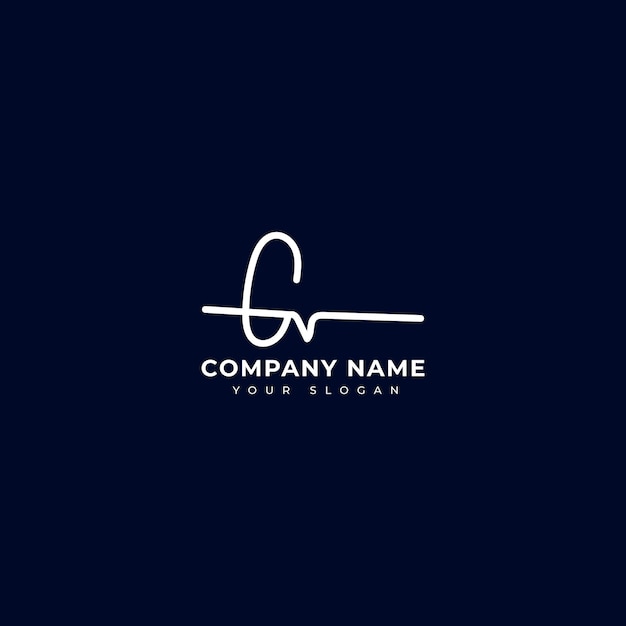 Création vectorielle du logo de signature initiale Gv