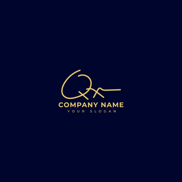 Création vectorielle du logo de signature initiale Qx