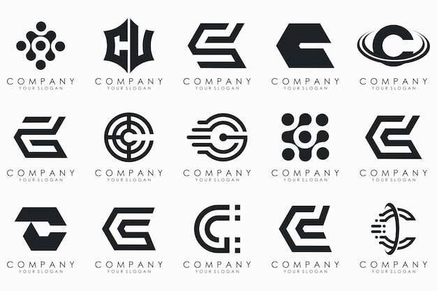 Creative Lettre C Logo Icon Set Design Pour Les Entreprises De Luxe élégant Simple