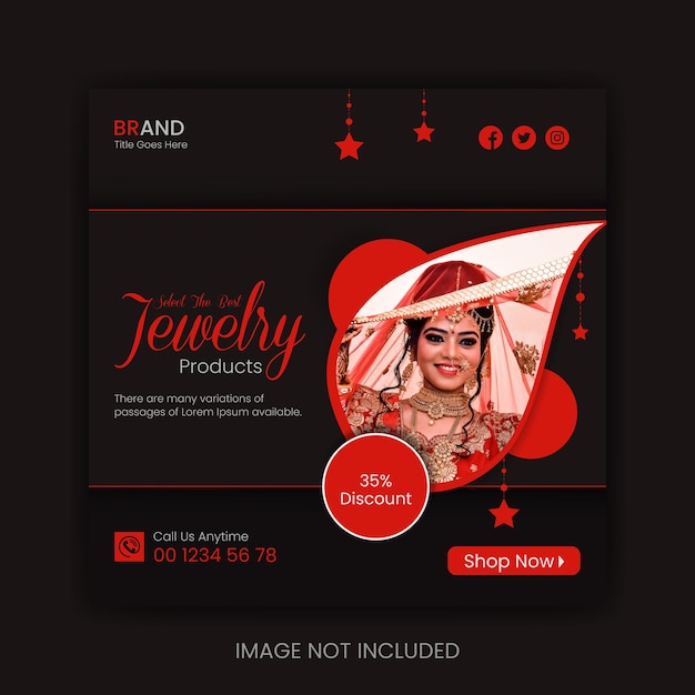 Creative Red Jewelry Shop Instagram Banner Social Media Ou Instagram Post Design