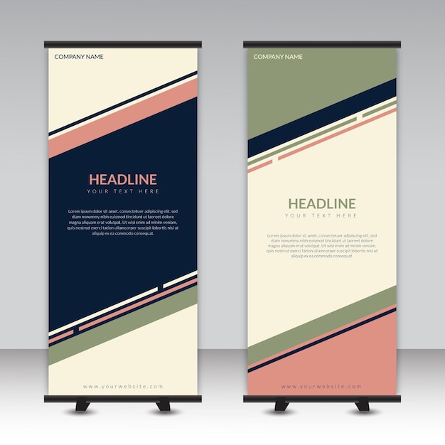 Vecteur creative roll up banner design