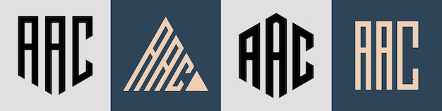 Creative Simple Lettres Initiales Aac Logo Designs Bundle