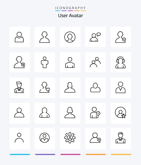 Vecteur creative user 25 pack d'icônes outline tels que les personnes avatar utilisateur utilisateur supprimer