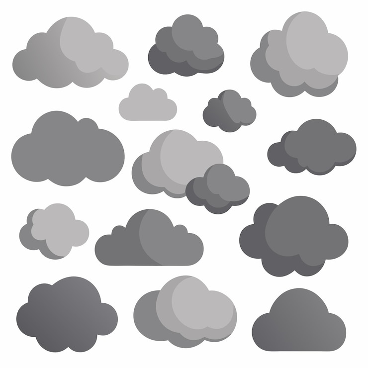 Vecteur creative vector cloud conception de nuages nuages vectoriels ensemble de nuages icônes de nuages formes de nuages