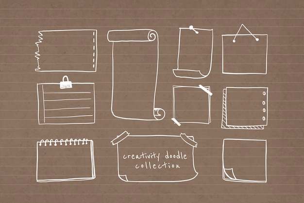 Vecteur créativité doodle vecteur de collection de papier