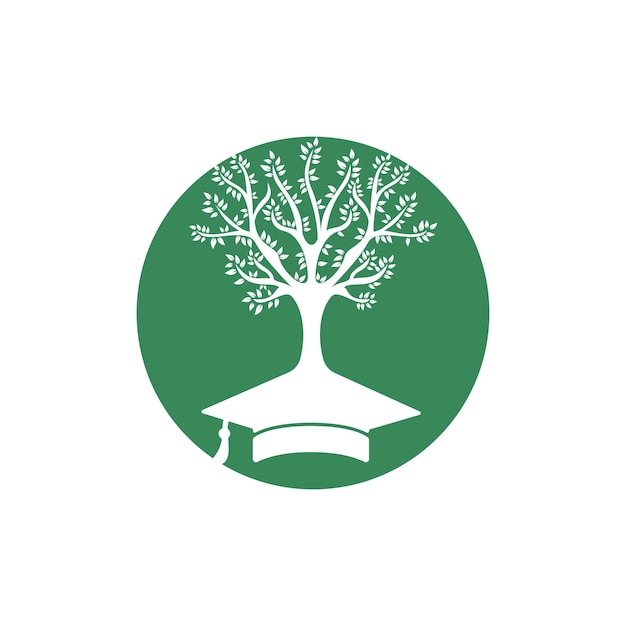 Créativité Nature Moderne Design Du Logo De L'éducation Logo De La Casquette De Remise Des Diplômes Et De L'icône De L'arbre