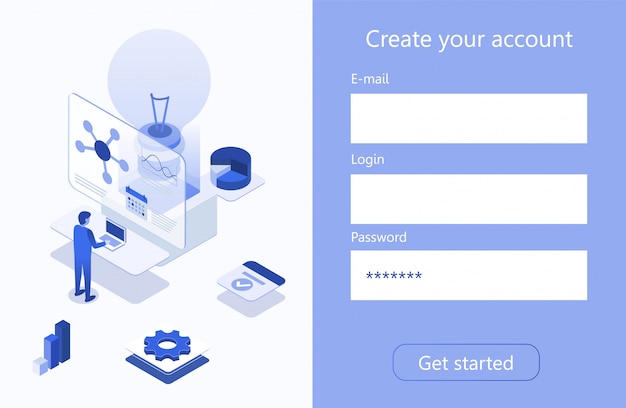Créer Un Compte Page D'analyse De L'analyse Isométrique