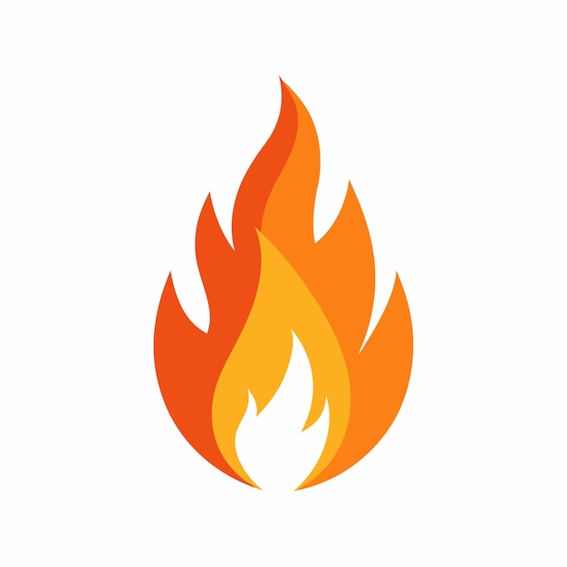 créer un feu minimal et simple flammes illustration d'art vectoriel fond blanc 1