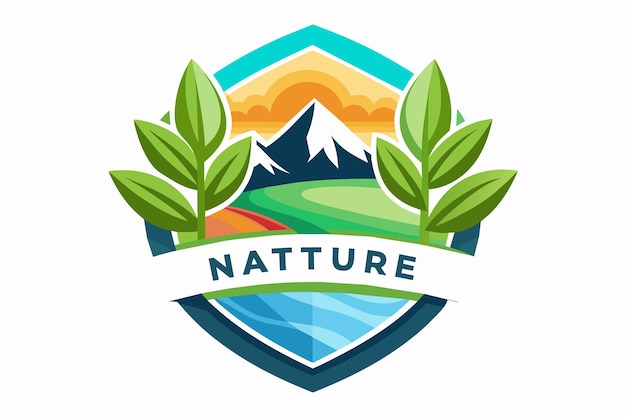Vecteur créer un logo sur le thème de la nature en utilisant des nuances de gradient doux et des graphiques vectoriels évolutifs