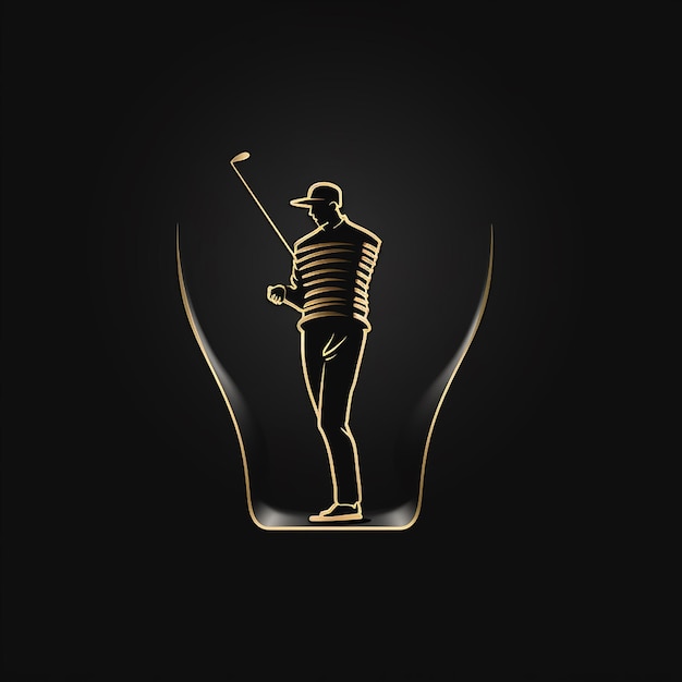 Vecteur créez un logo qui combine l'élégance d'un swing de golfeur avec des éléments futuristes